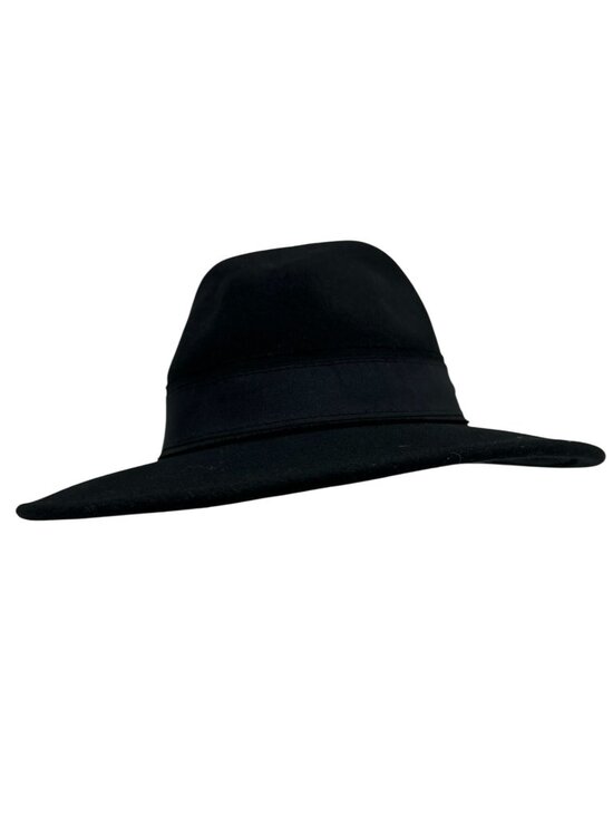 Parfois Accessories - Black Womens Fedora Hat Black Ribbon Band 1990s Retro Classic Wide Brim